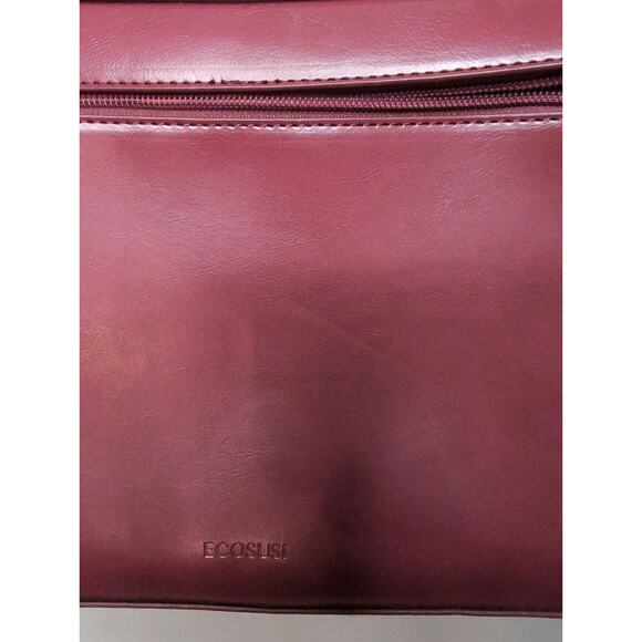 Ecosusi Burgundy wine red floral eyelet and bow laptop case - Picture 7 of 13